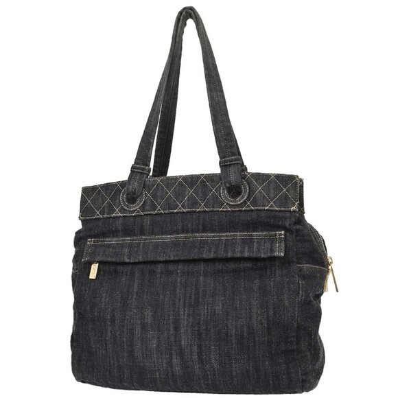 Chanel Navy Sparkling Denim Tote Handbag - Picture 2 of 10